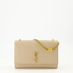 Imagem da bolsa New Kate small bege da marca Saint Laurent para Mulheres - Temporada Primavera-Verão 2026 - Vista Frontal
