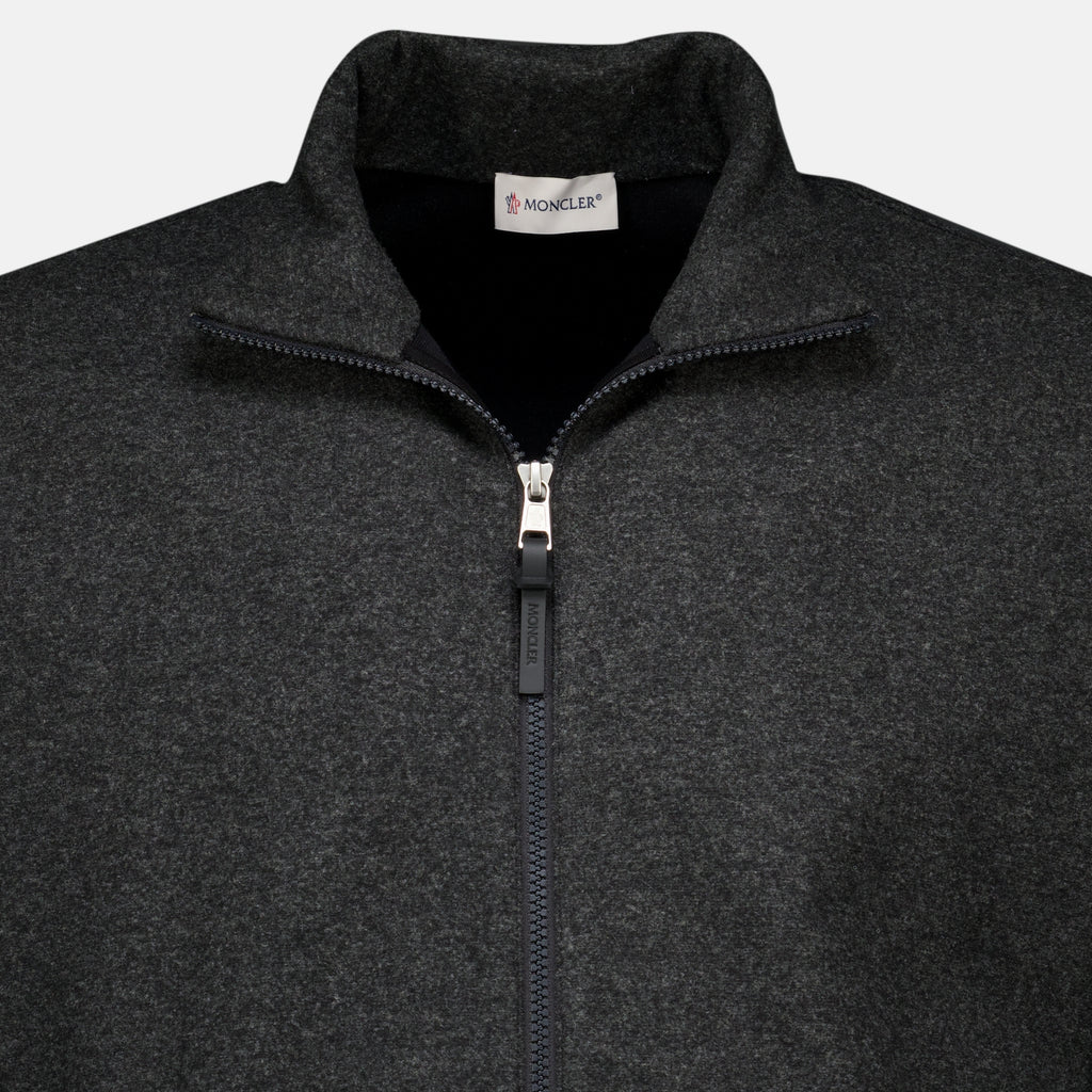 Vestes 회색 지퍼 카디건 Moncler Gris Homme