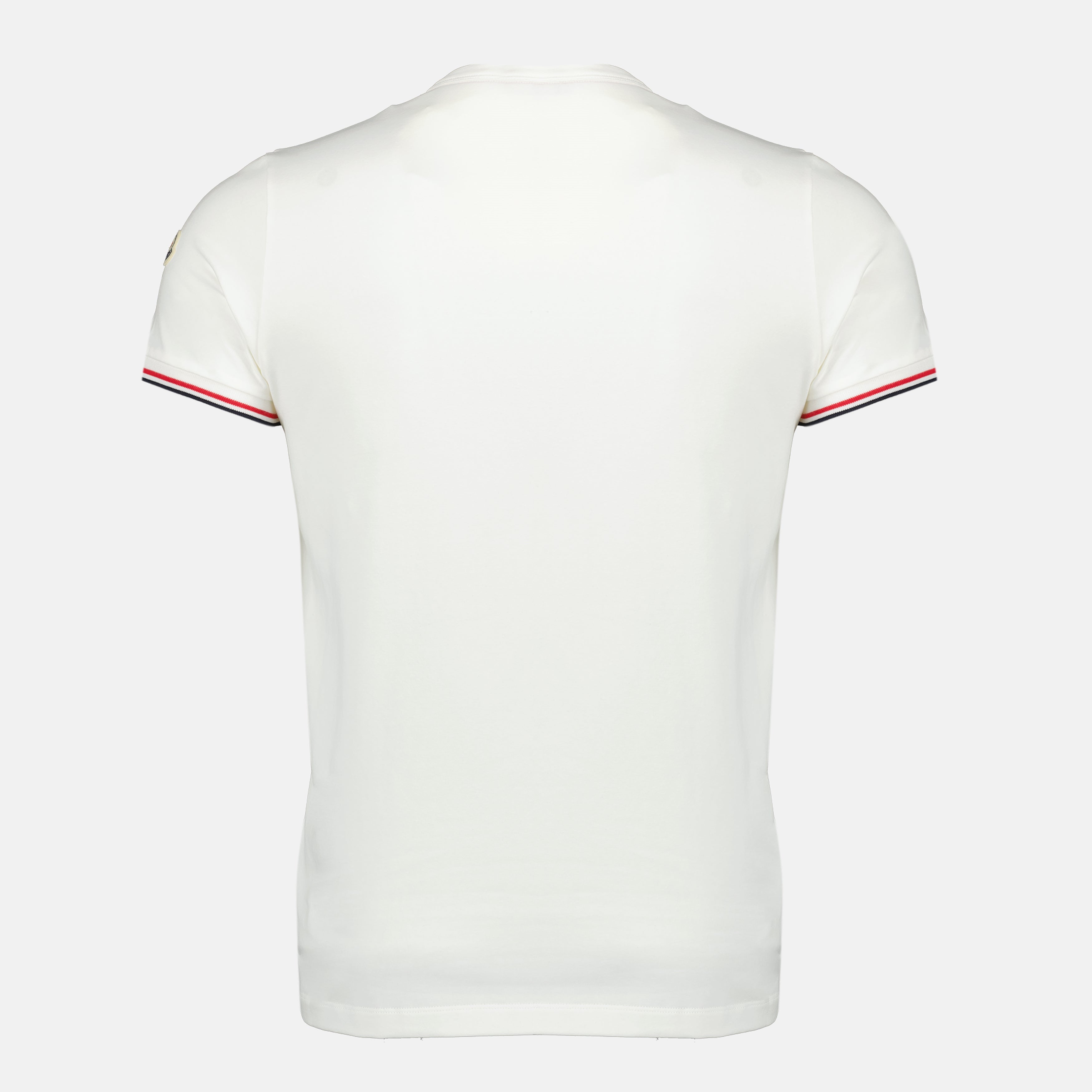 Image of the Moncler brand white-bordered T-shirt for Men - Spring-Summer 2026 - Back View