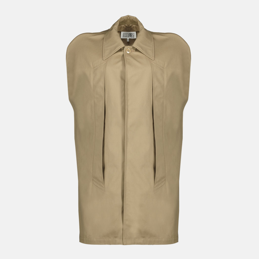 Vestes Capa Abrigo Impermeable de Algodón Beige Mm6 Beige Femme