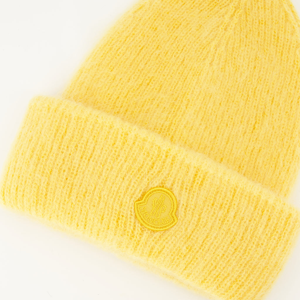 Image of the Moncler Women's Wool and Mohair Beanie - Fall-Winter 2025 - Detailed View