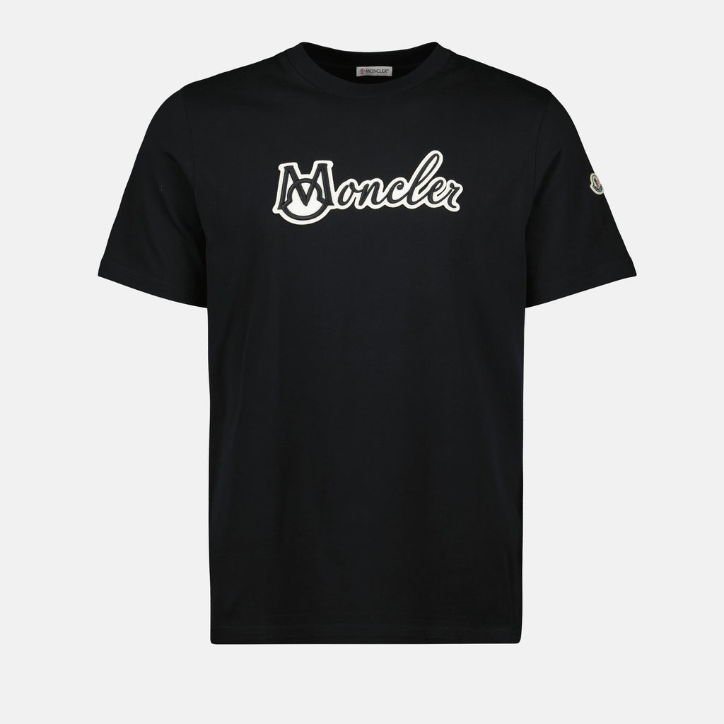 T-shirts T-shirt à logo brodé Moncler Noir Homme