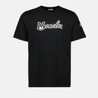 T-shirts T-shirt à logo brodé Moncler Noir Homme