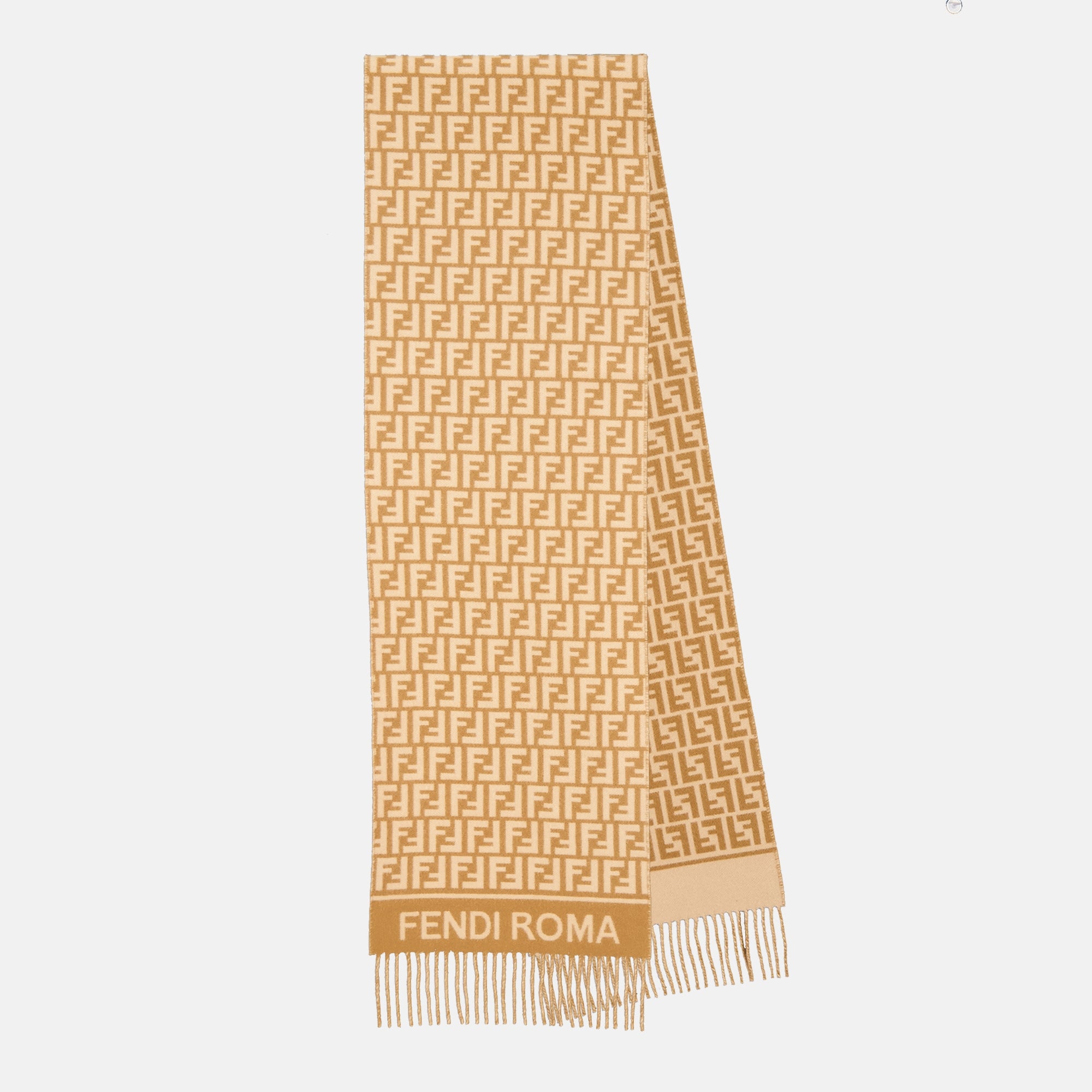 여성을 위한 Fendi 브랜드의 FF 갈색 스카프 이미지 - 2025 가을-겨울 시즌 - 앞면 보기