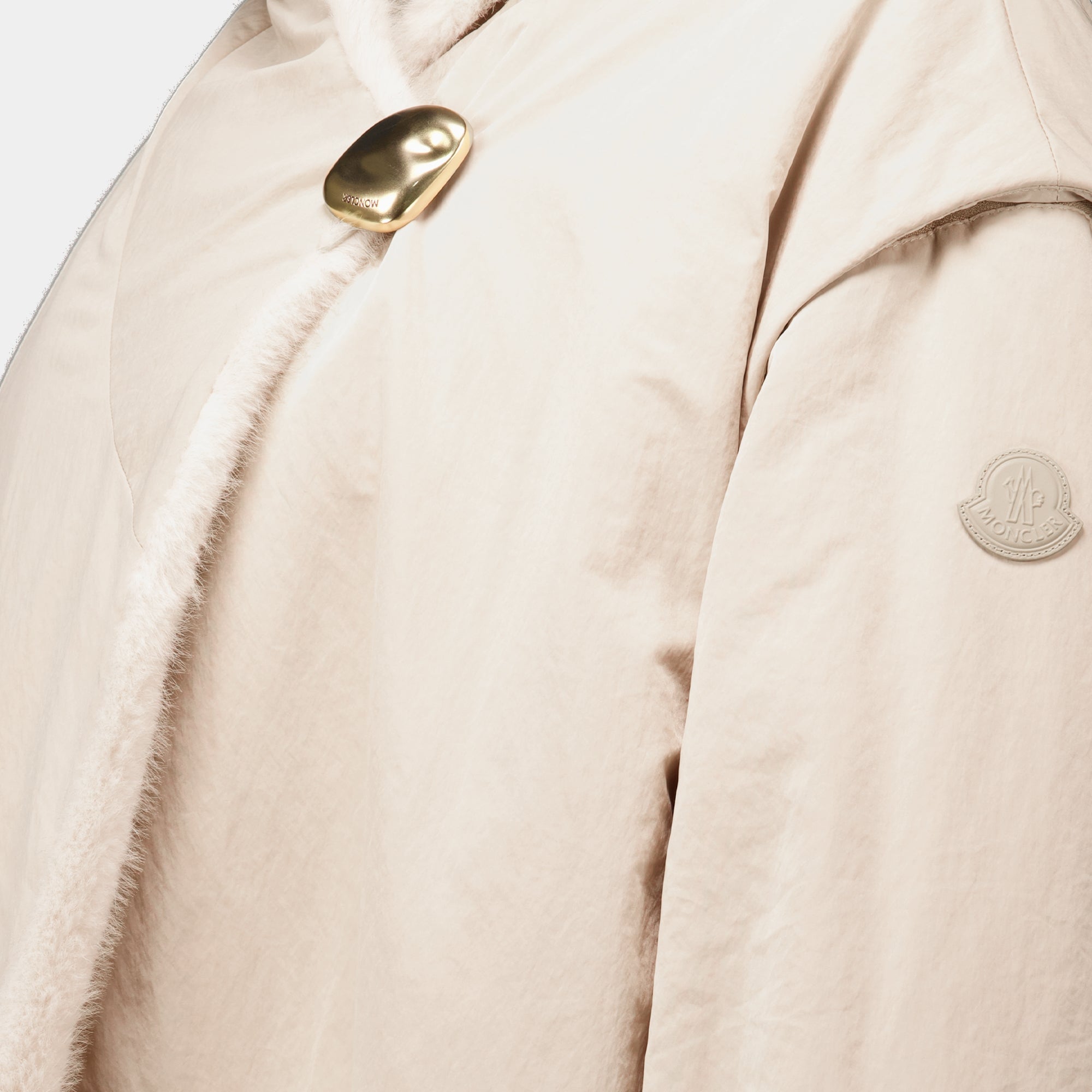 Vestes Chaqueta de plumas Chardonneret de teddy reversible 2 en 1 Moncler Beige Femme