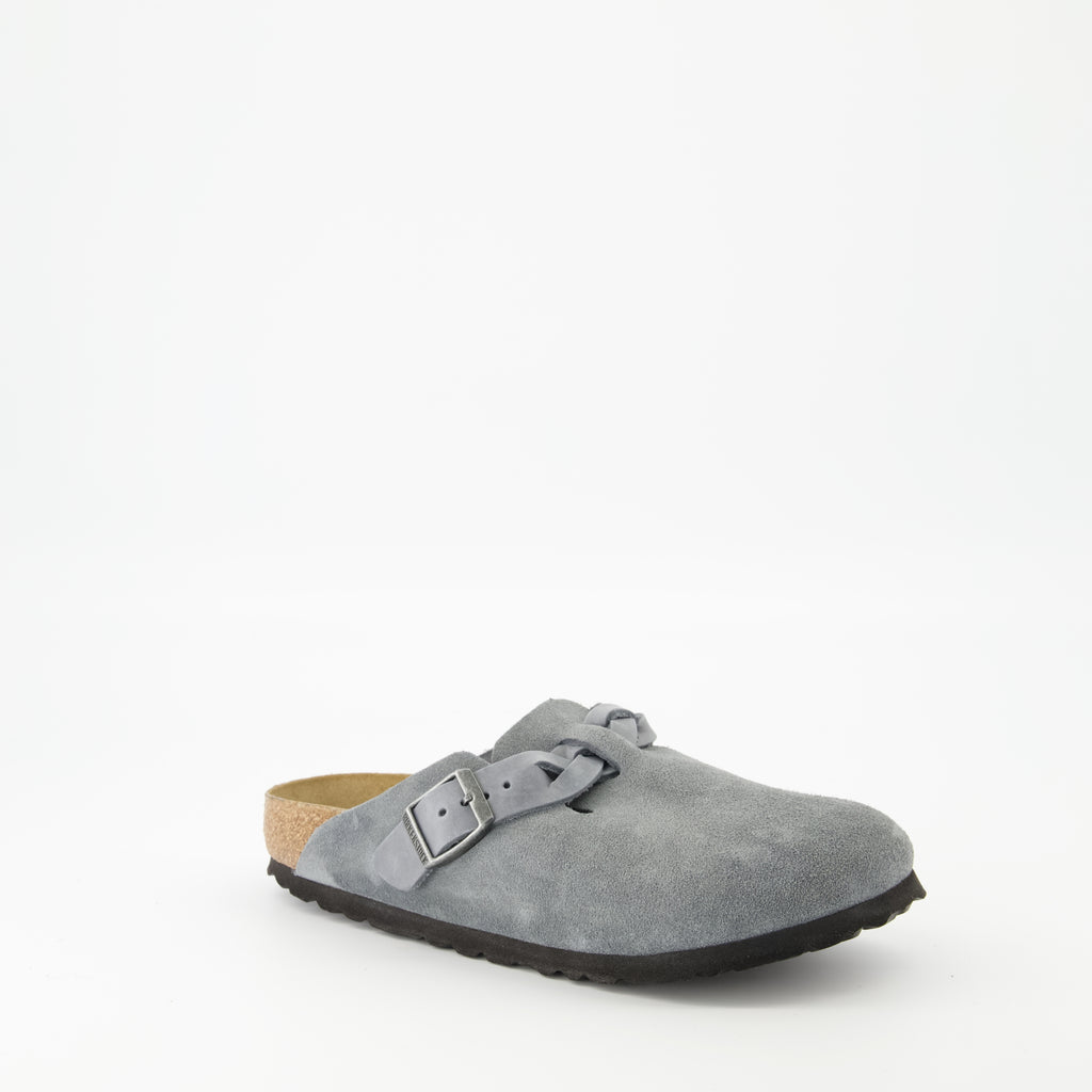 オープントゥシューズ ボストンブレイデッドミュール Birkenstock グレー Femme