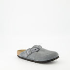 Zapatos abiertos Mules Trenzados Boston Birkenstock Gris Femme
