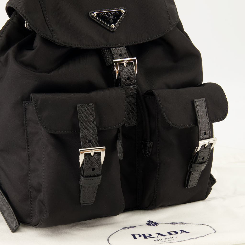 Sacs à dos 작은 검정색 Re-Nylon 백팩 Prada Noir Femme