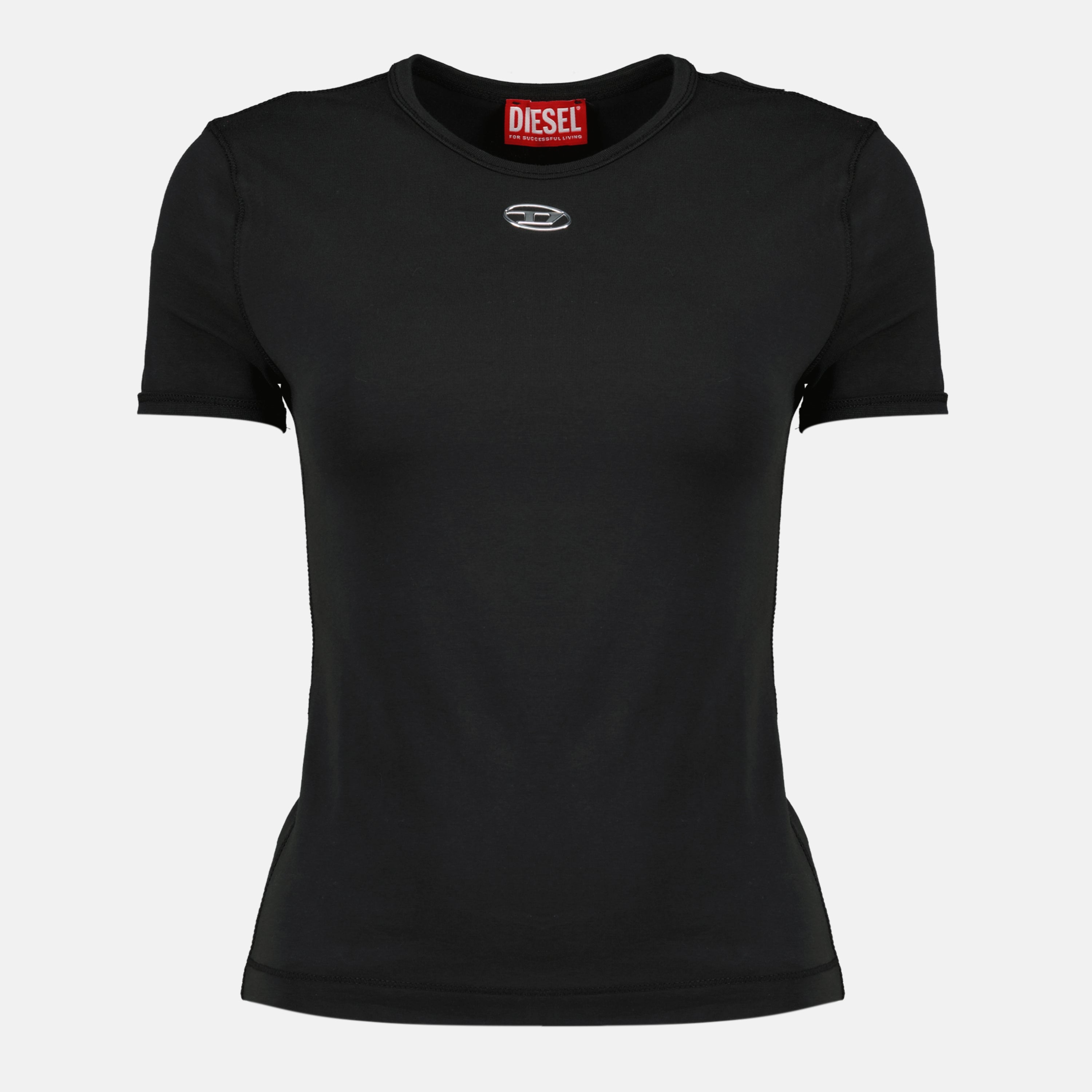Bild des T-Shirts T-Uncutieslong-Od in Schwarz von der Marke Diesel für Frauen - Frühling-Sommer Saison 2026 - Vorderansicht