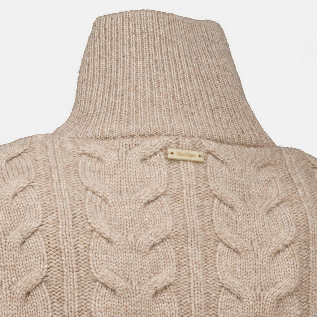 Maille Pull à zip en cachemire Max Mara Beige Femme