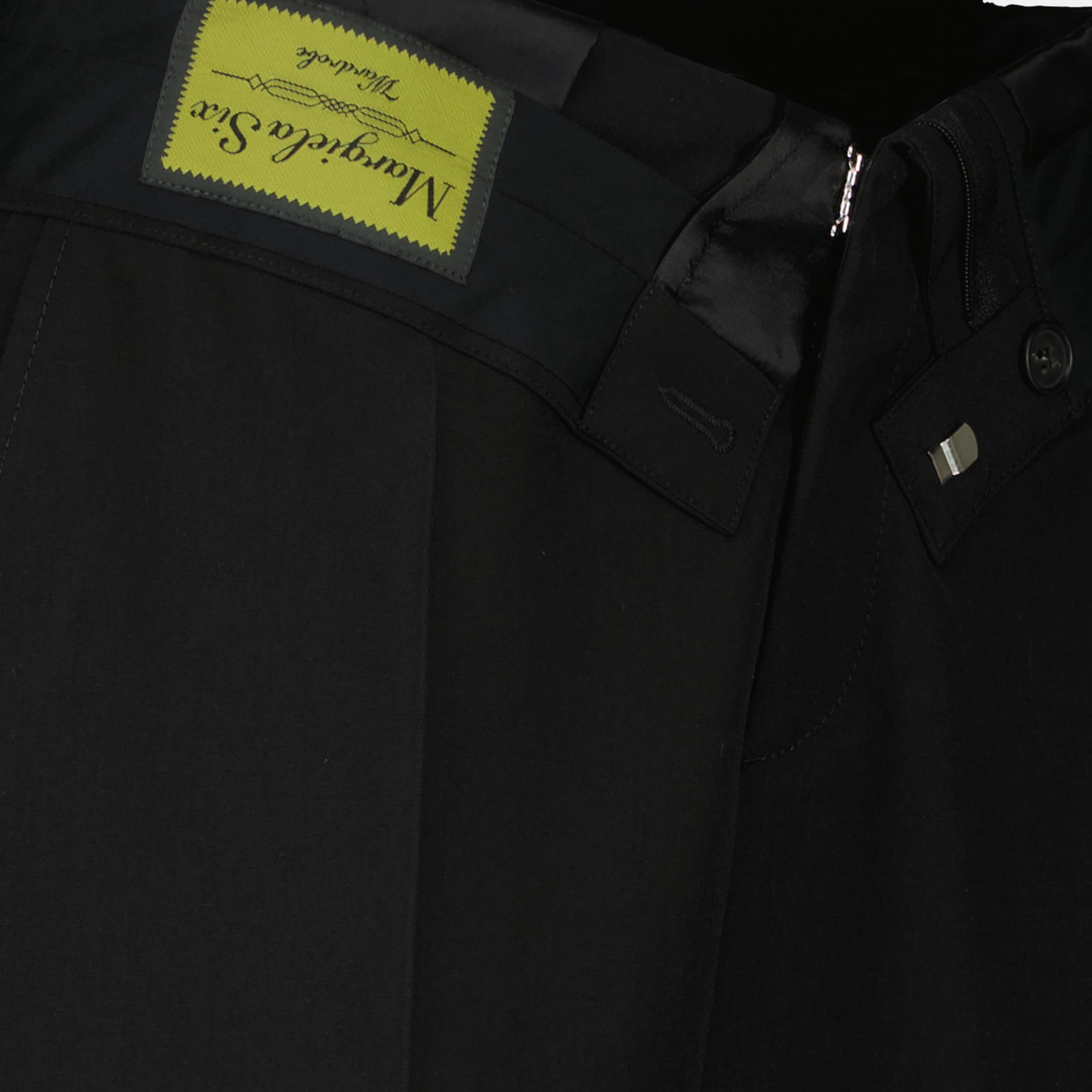 Pantalons 검은색 울 하이웨이스트 팬츠 Mm6 Noir Femme