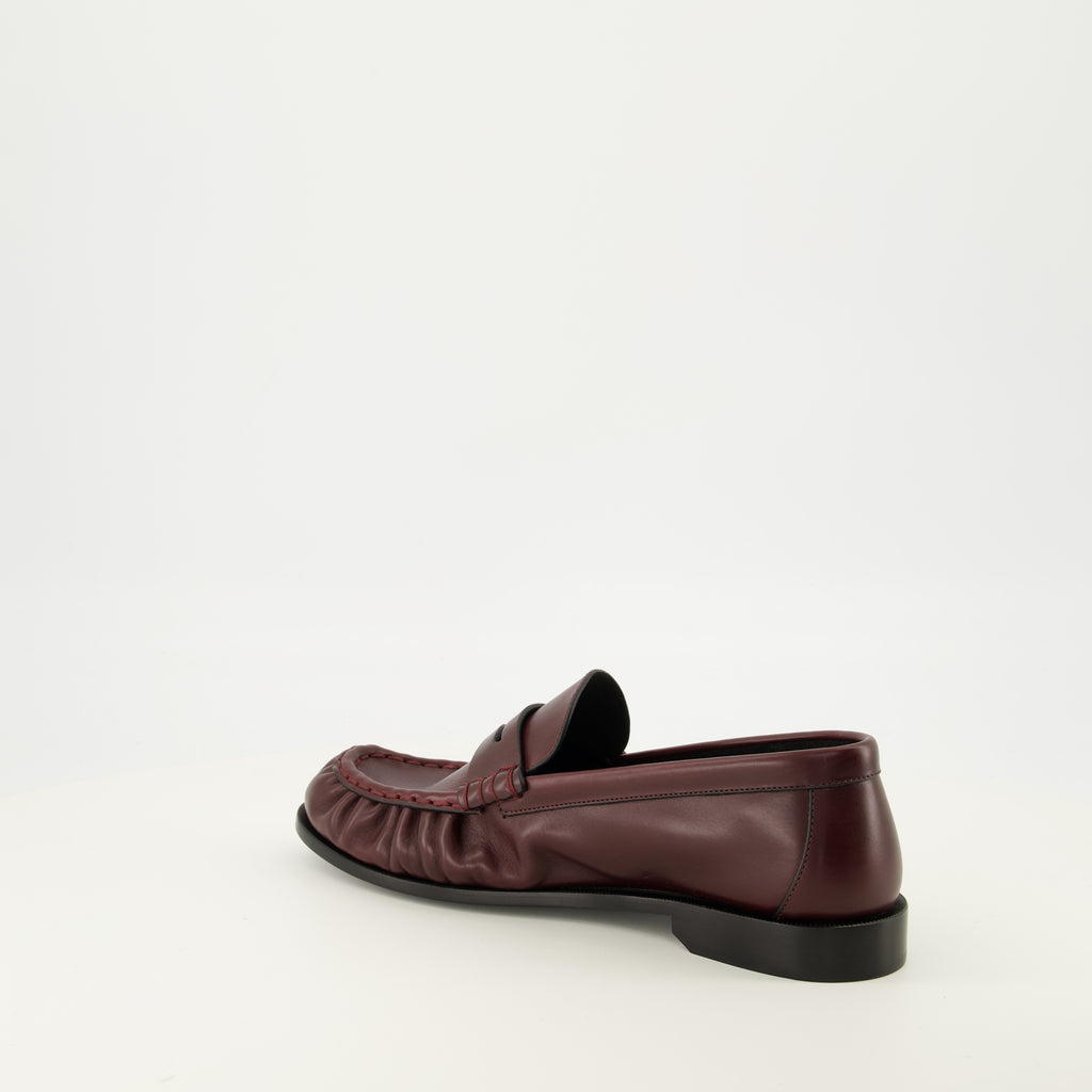 Mocassins Loafer aus geschmeidigem Leder in Burgunderrot Saint Laurent Bordeaux Homme