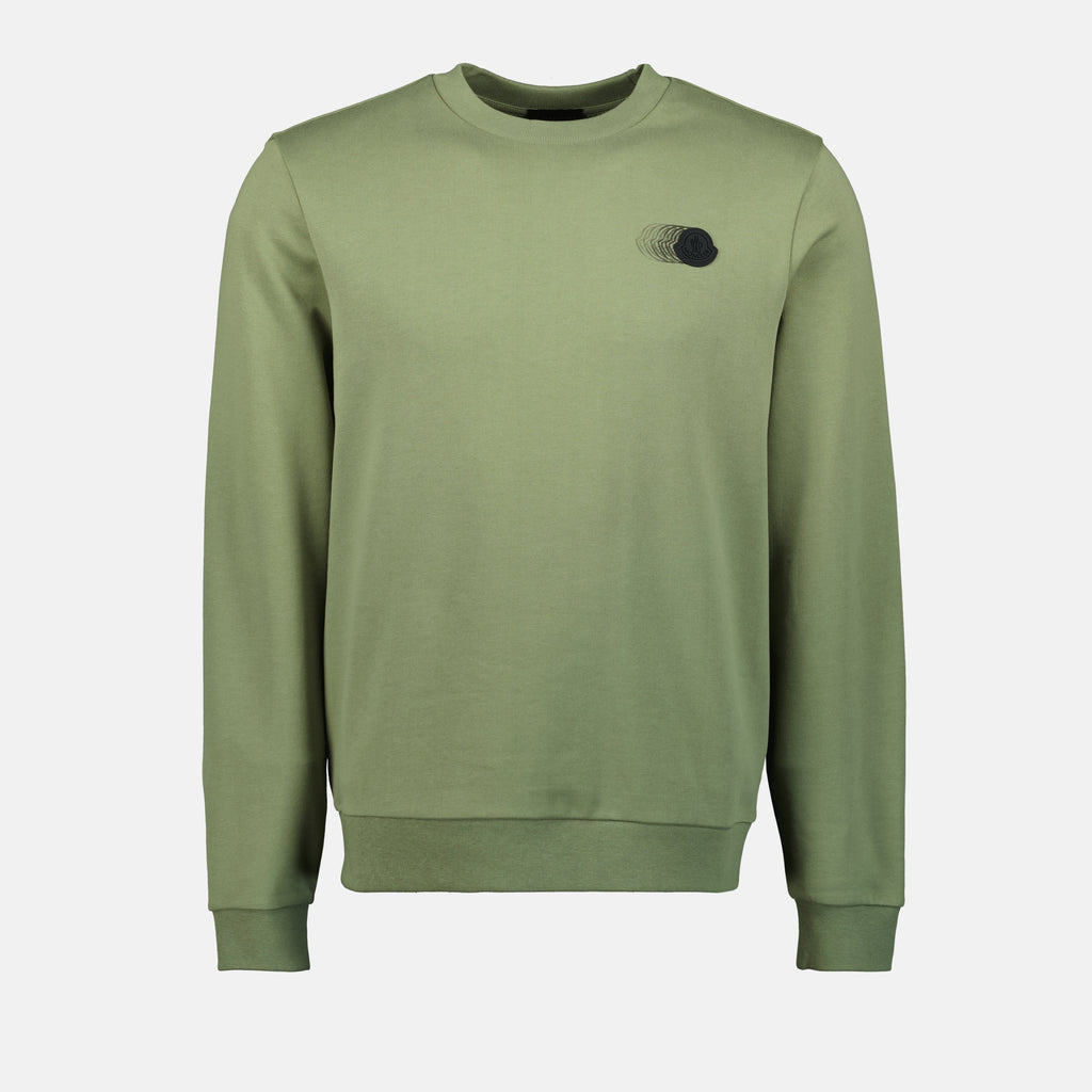 Sweatshirts Sweat à logo délavé Moncler Vert Homme