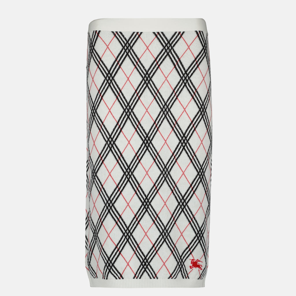 Jupes Jupe midi Check Burberry Blanc Femme