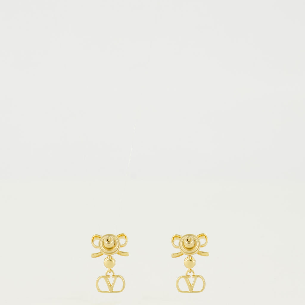 Bijoux VLogo 귀걸이와 골드 스와로브스키® 크리스탈 Valentino Garavani Doré Femme