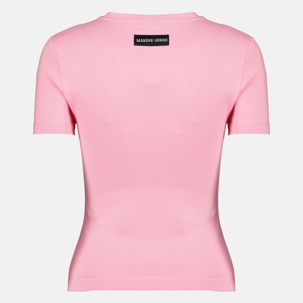 T-shirts T-shirt con Logo in Perle Rosa Marine Serre Rose Femme