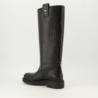 Imagem das Botas Filo em couro preto da marca Fendi para Mulher - Temporada Outono-Inverno 2025 - Vista de três quartos atrás direita