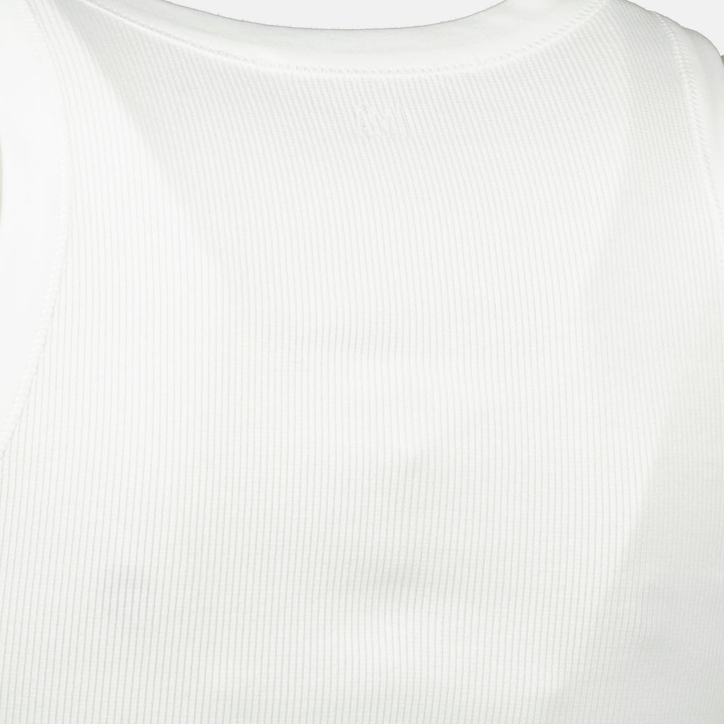 女性用ブランドAmi PARISの白いハートタンクトップの画像 - 2026年春夏シーズン - 詳細ビュー 2