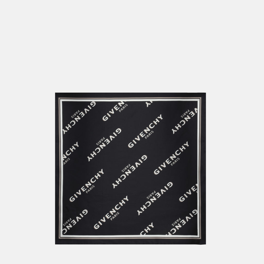 Écharpes, foulards et gants Petit carré en soie Shadow noir Givenchy Noir Femme