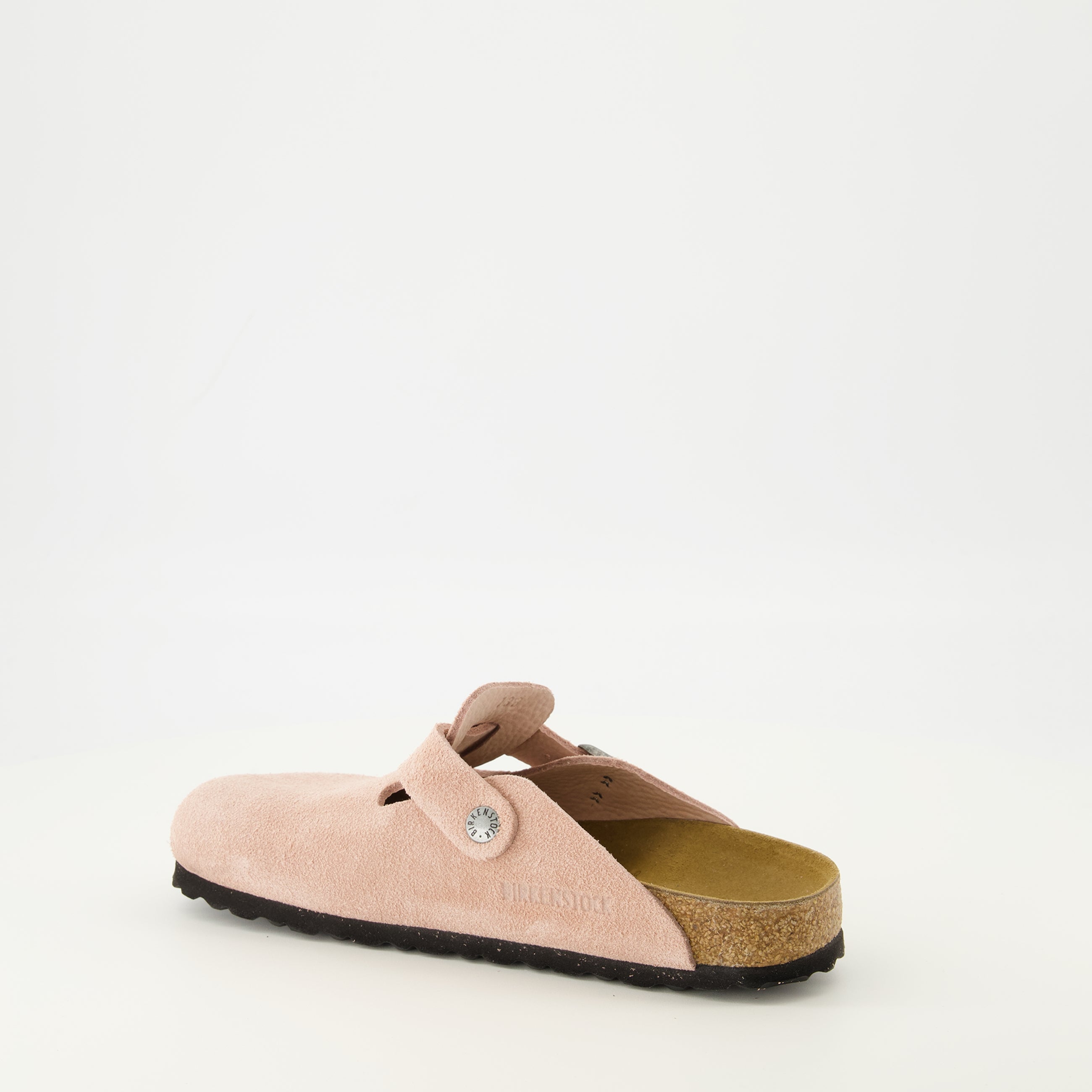 Immagine delle ciabatte Boston rosa del marchio Birkenstock per Unisex - Stagione Primavera-Estate 2026 - Vista tre quarti posteriore destra