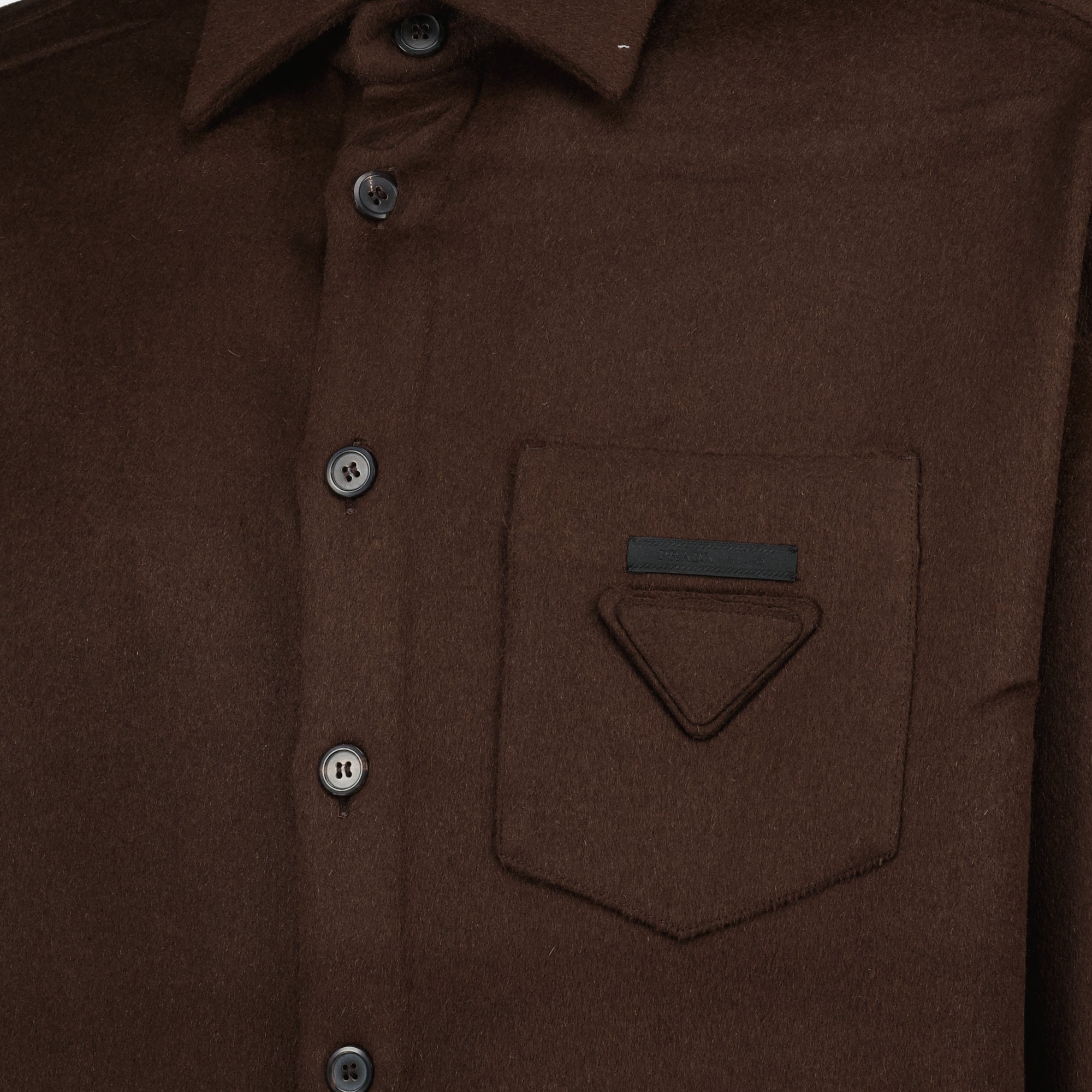 Chemises Wool Shirt Prada Marron Homme