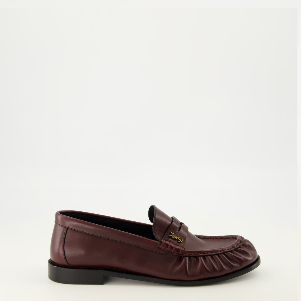 Mocassins Loafer aus geschmeidigem Leder in Burgunderrot Saint Laurent Bordeaux Homme