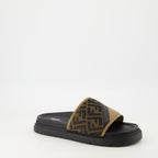 Open shoes Fendi Diagonal Sandals Fendi Brown Homme