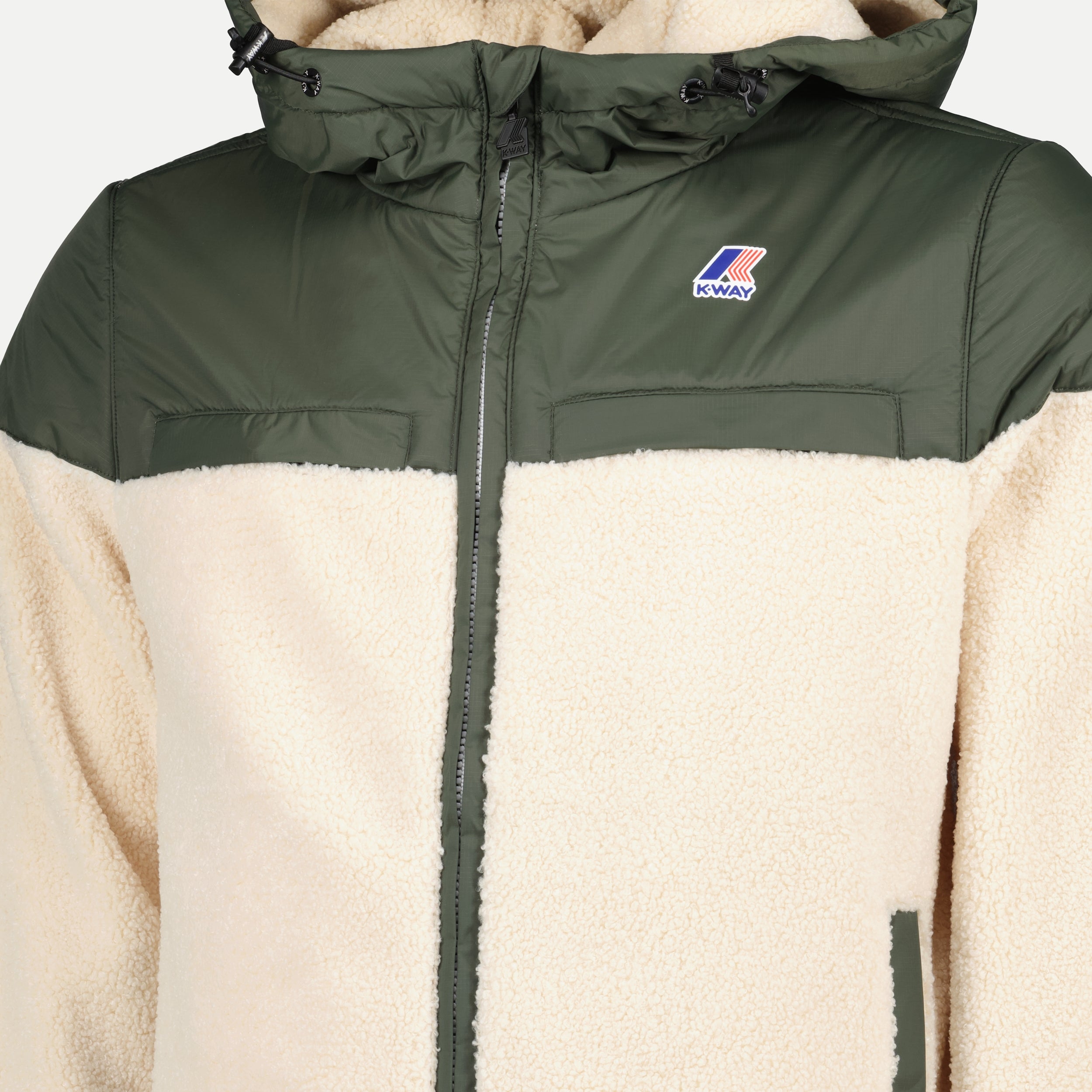 Vestes Veste Le vrai 3.0 Eiffel Orsetto K-Way Kaki Unisexe