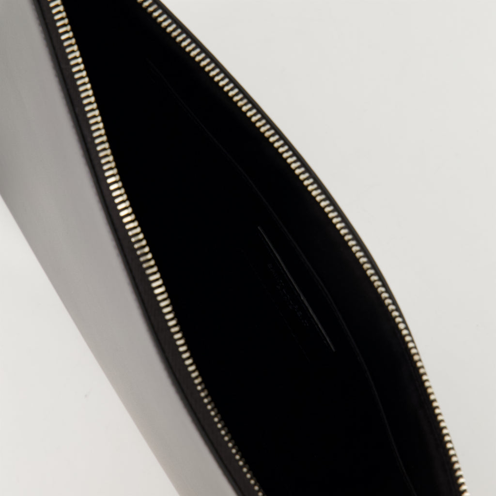 Pouches Leather Clutch Saint Laurent Black Homme