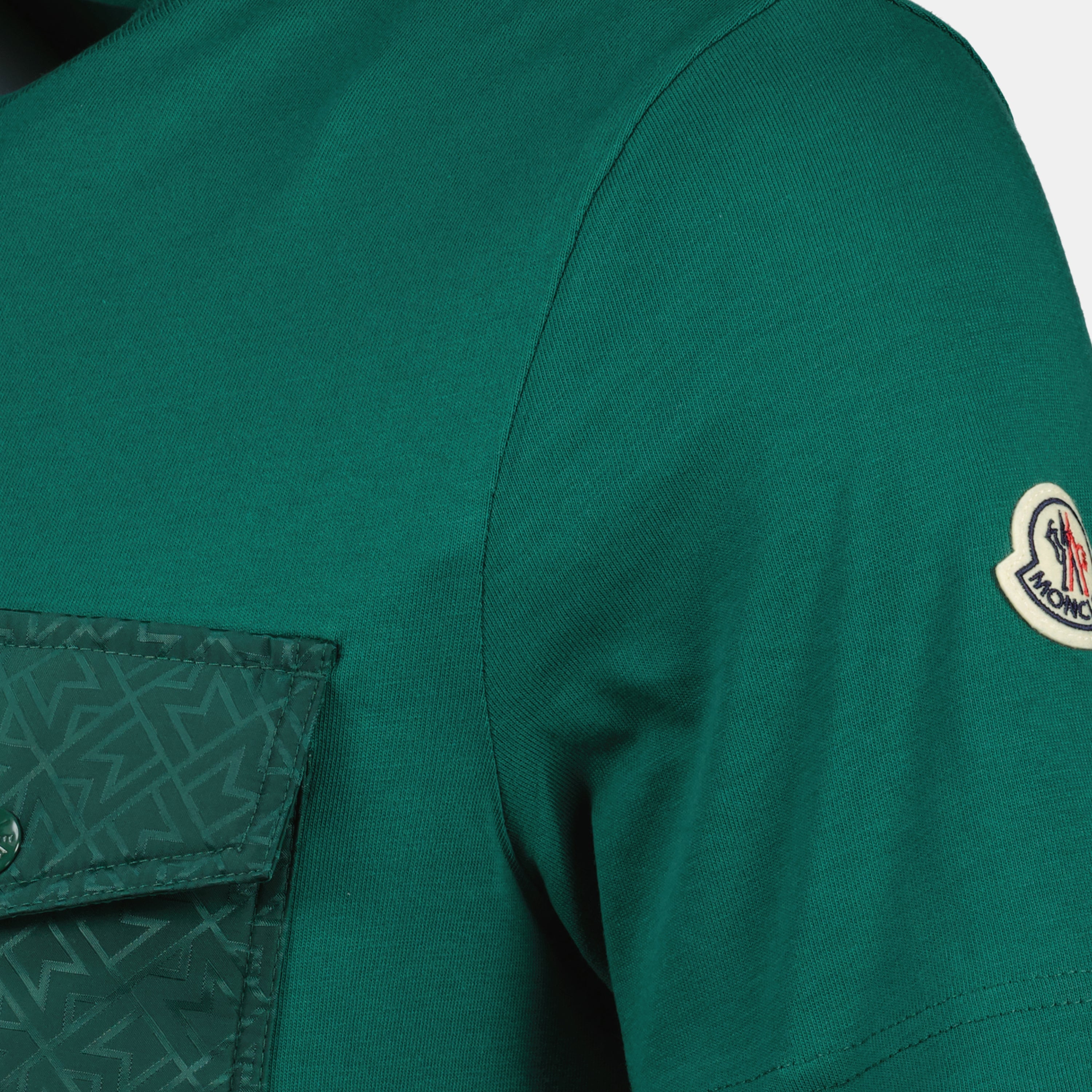 T-shirt T-shirt a Pocke Monogram Moncler Verde Homme