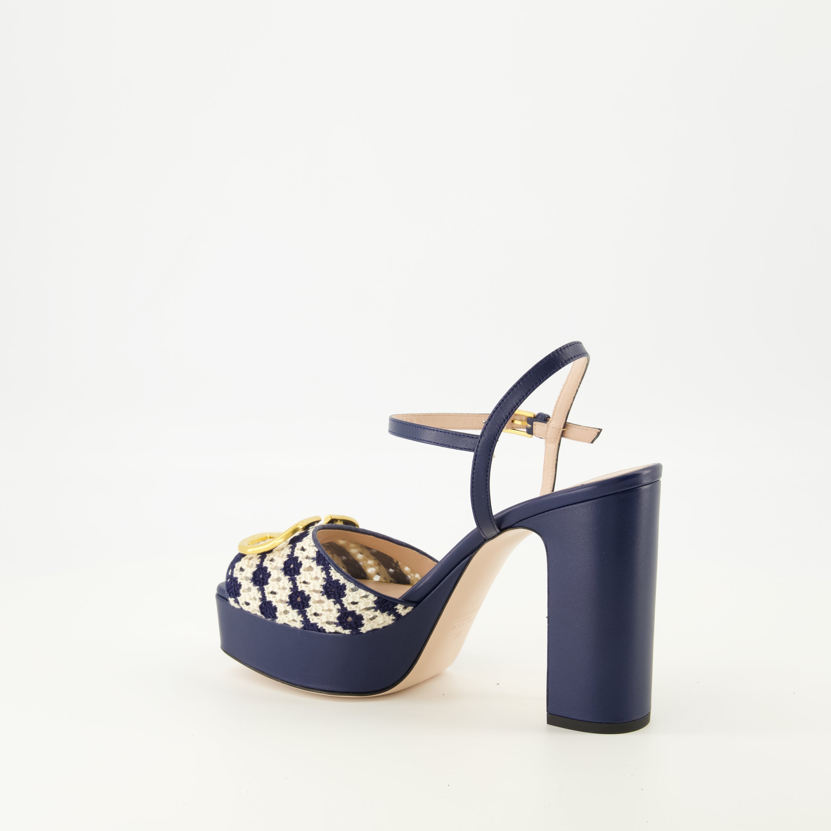 Chaussures ouvertes VLogo Tacchi Blu Navy Valentino Garavani Bleu foncé Femme