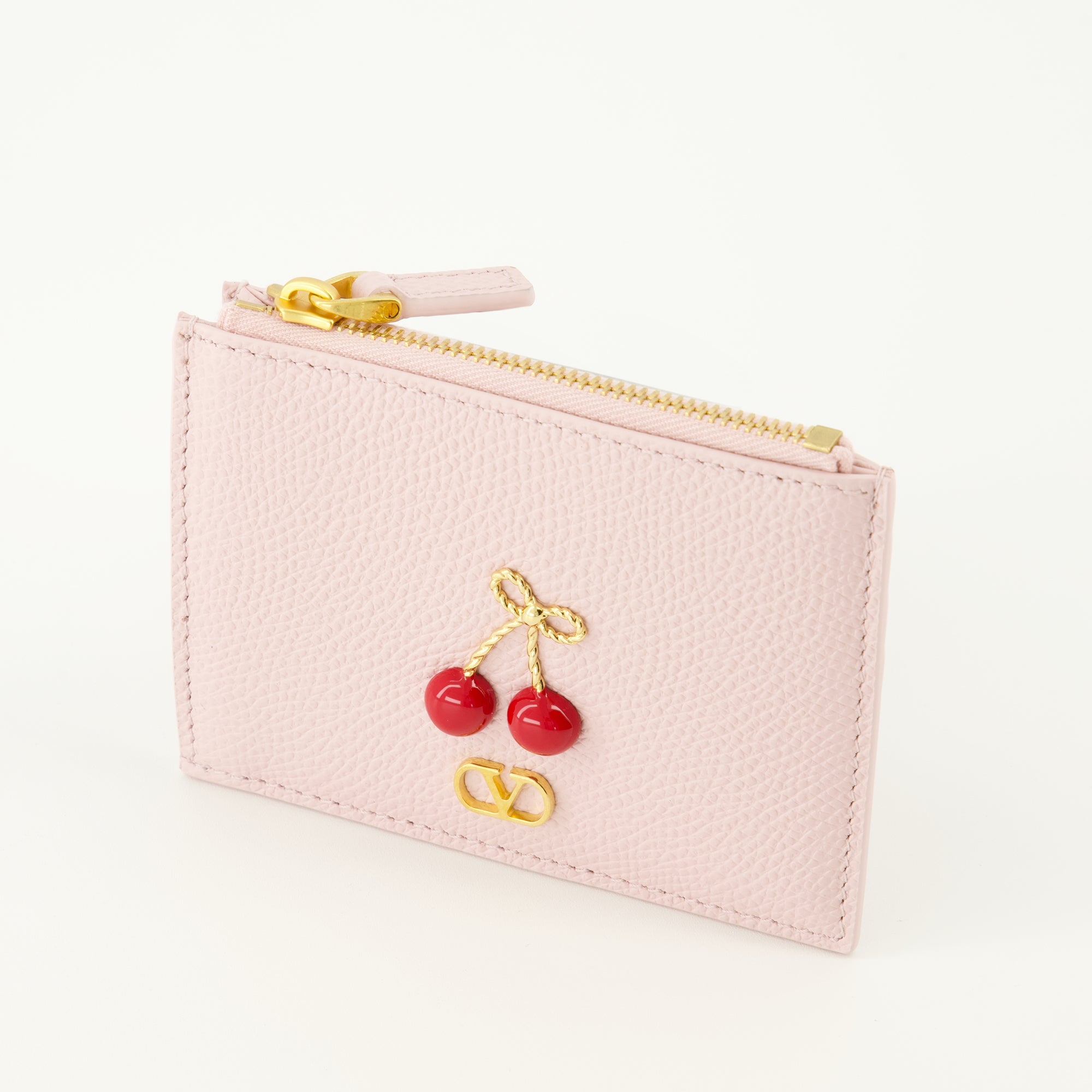 Image de l'article Porte-cartes Cherryfic rose de la marque Valentino Garavani pour Femme - Saison Printemps-Été 2026 - Vue détaillée_2