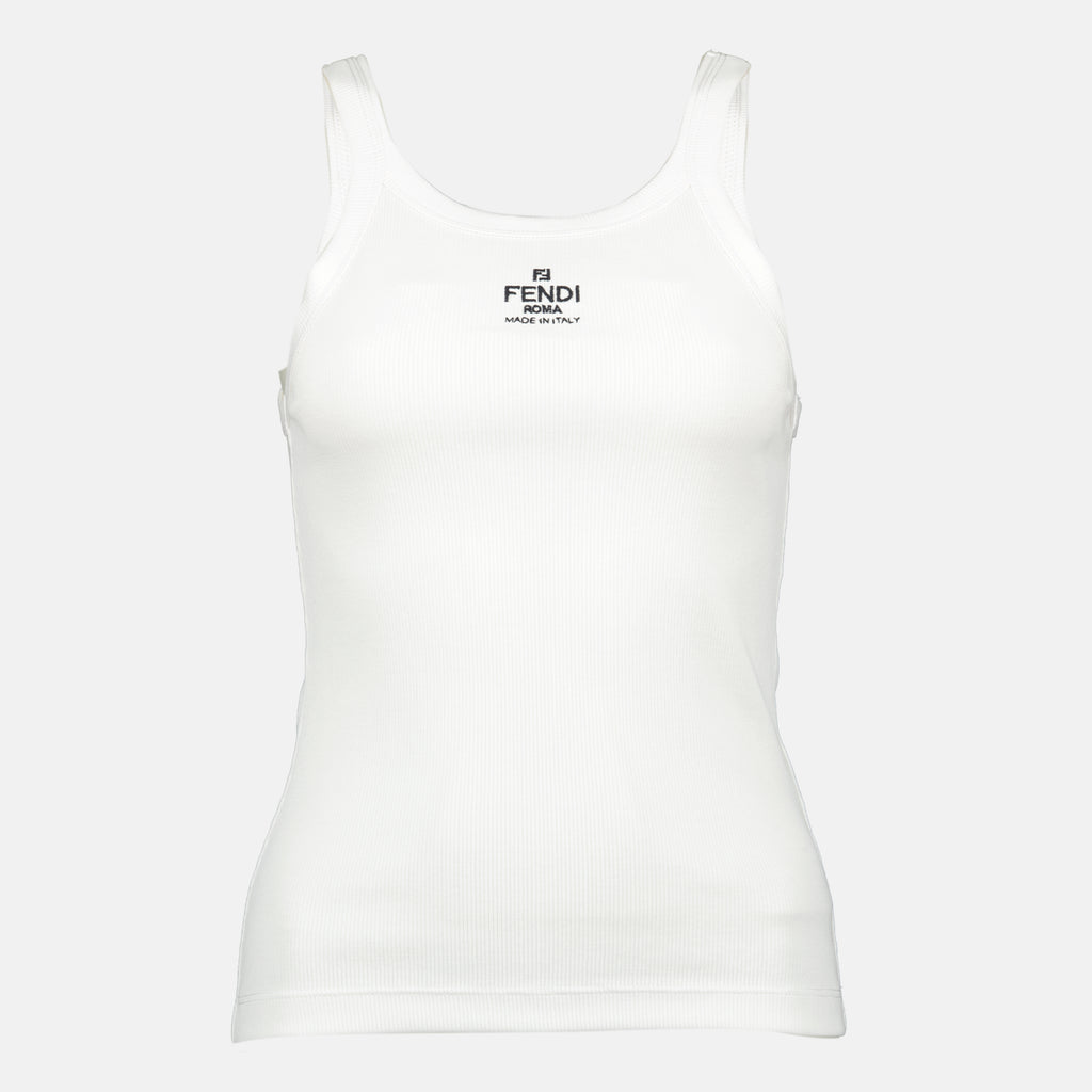 Tops Top in cotone bianco Fendi Roma Fendi Blanc Femme