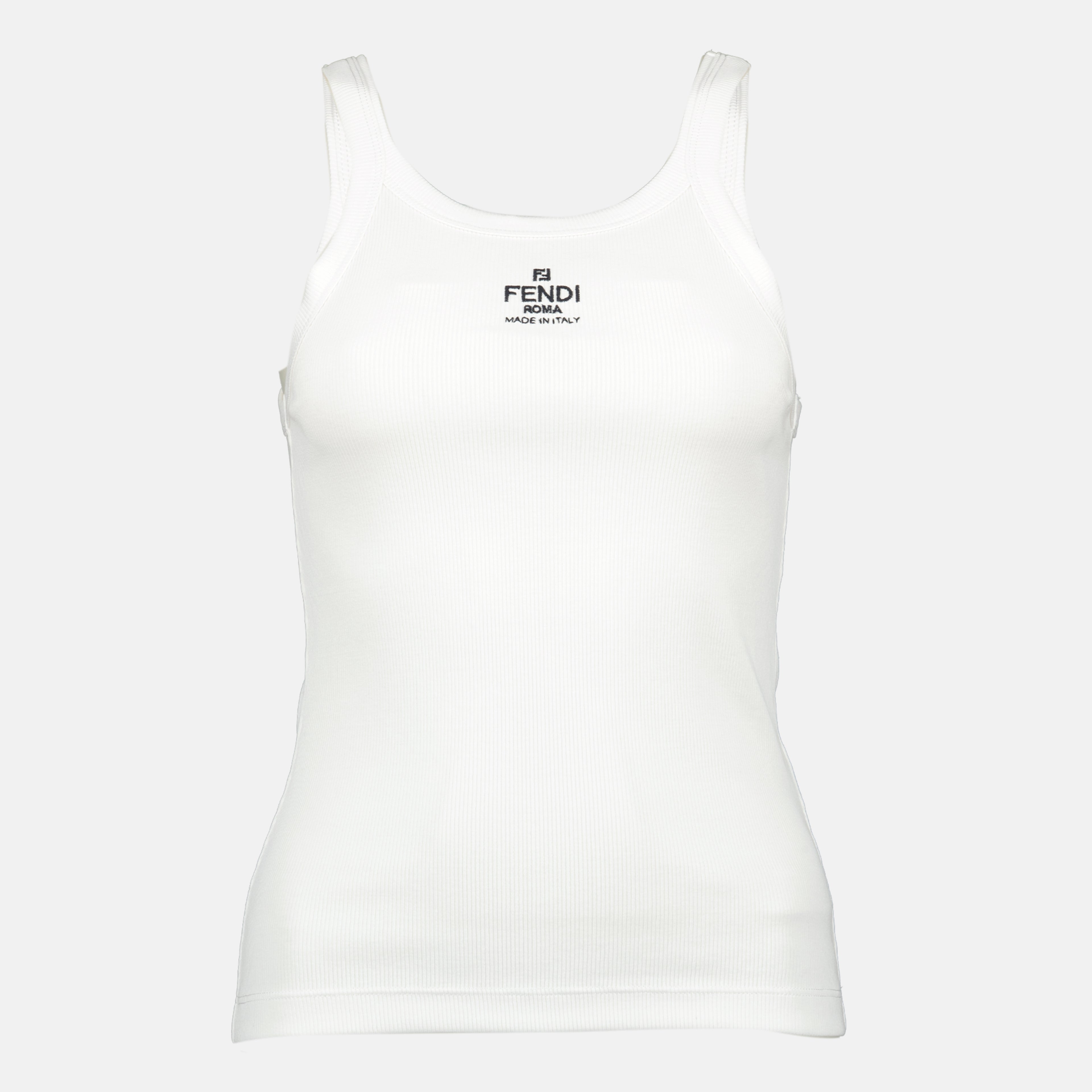 Tops Top in cotone bianco Fendi Roma Fendi Blanc Femme