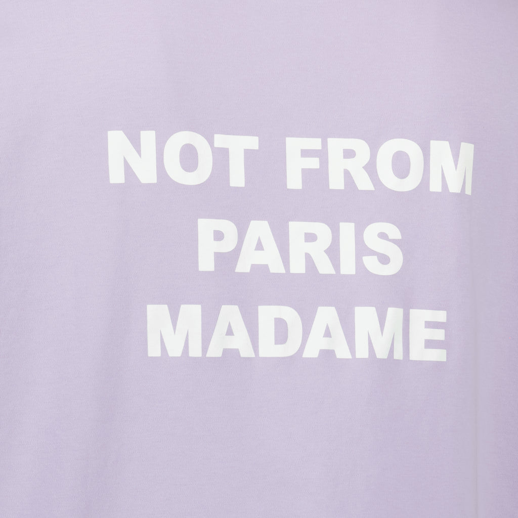 Immagine dell'articolo T-shirt lilla con slogan del marchio Drole De Monsieur per Uomo - Stagione Primavera-Estate 2026 - Vista Dettagliata_2