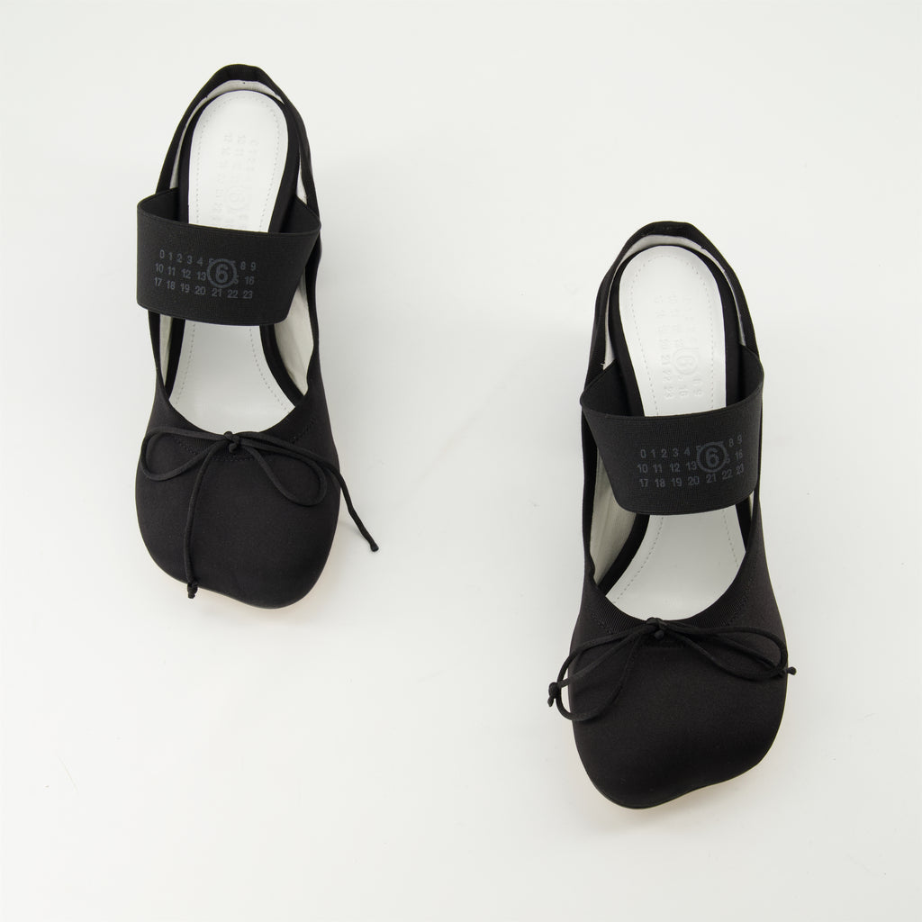 Chaussures ouvertes Mules ballerines à talon Mm6 Noir Femme