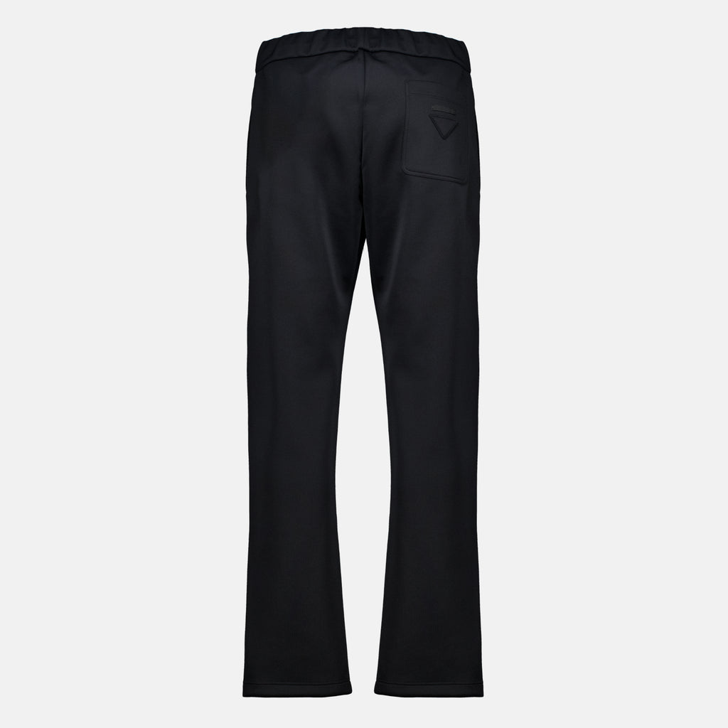 Pantalons Calças Pretas em Tecido Técnico Prada Noir Homme