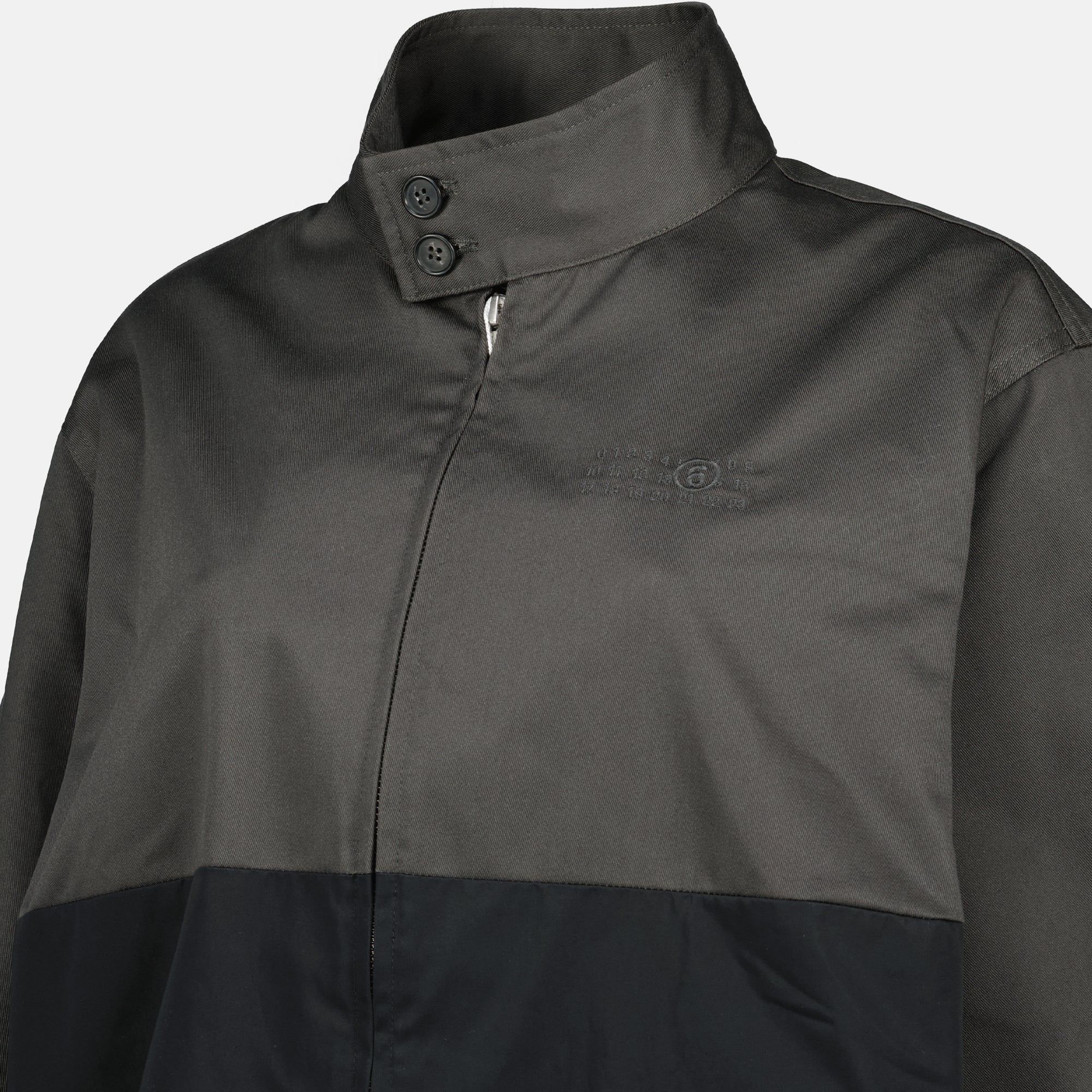 Image de l'article Veste zippé bicolore noir et gris de la marque Mm6 pour Femme - Saison Printemps-Été 2026 - Vue détaillée_1