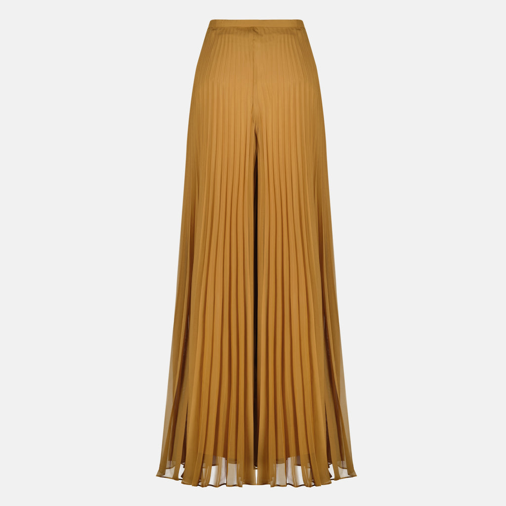 Image de l'article Pantalon plissé marron de la marque Max Mara pour Femme - Saison Printemps-Été 2026 - Vue de Dos
