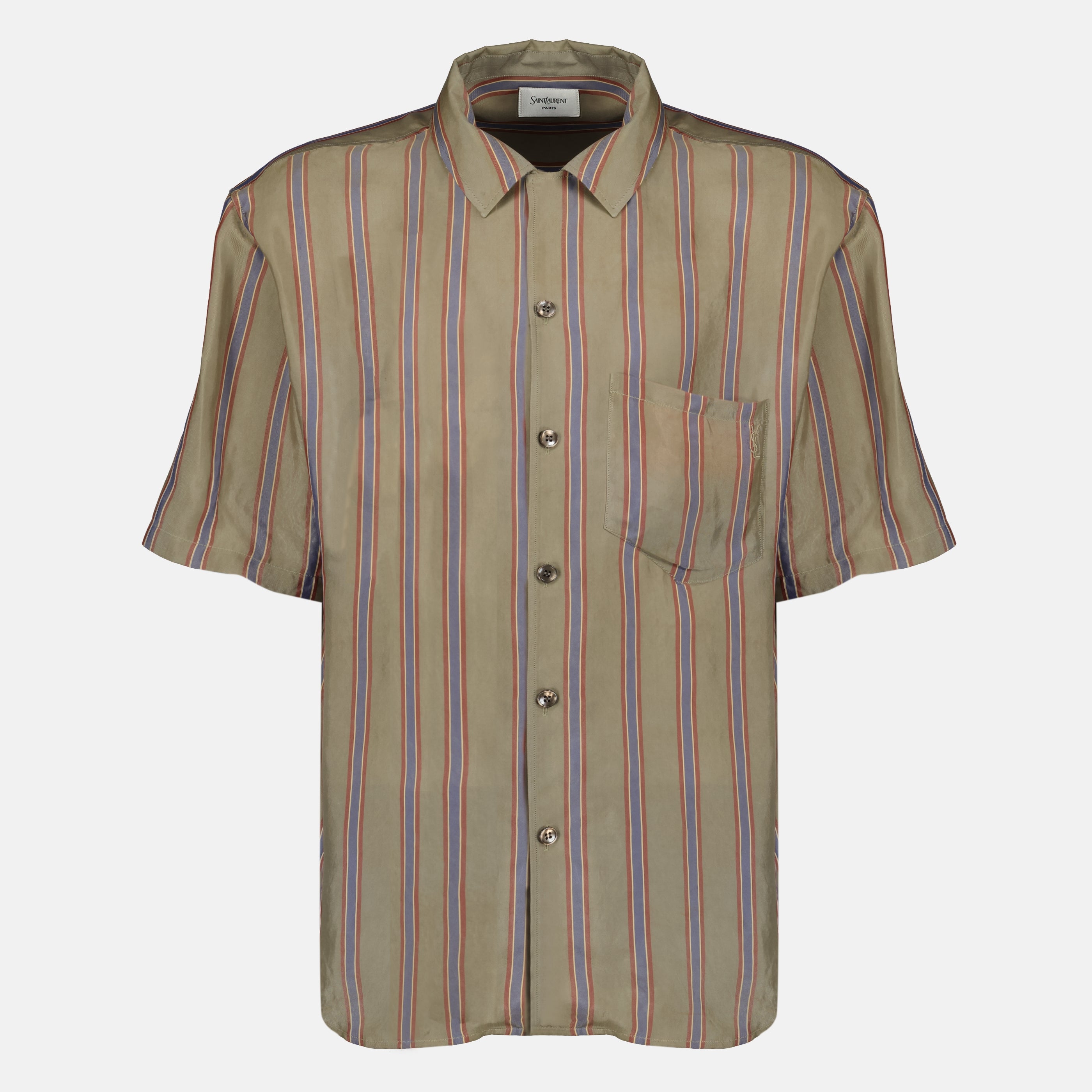 Immagine della camicia in cotone a righe Cassandre del marchio Saint Laurent per Uomo - Stagione Primavera-Estate 2026 - Vista Frontale