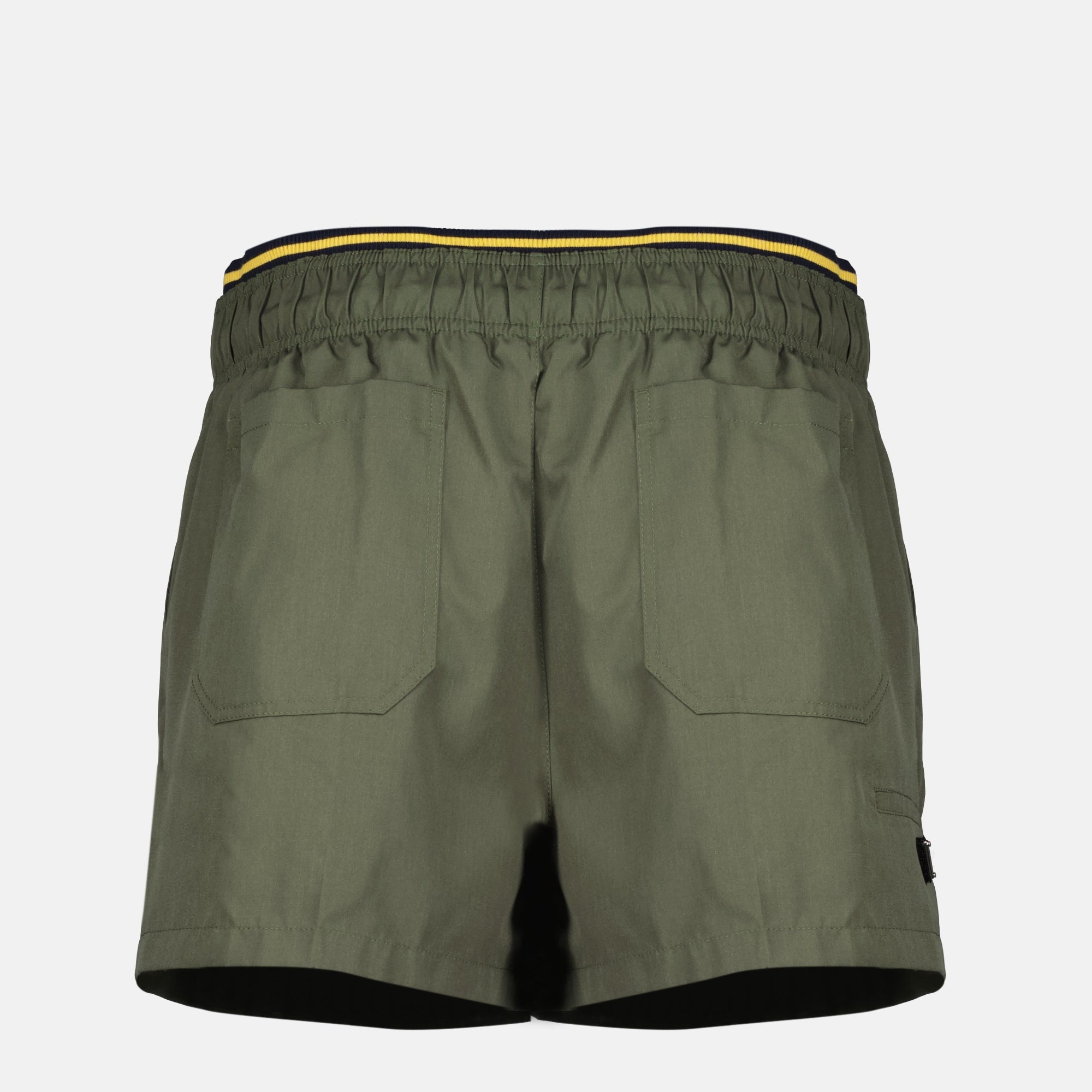 Image of the women's khaki nylon shorts by Prada - Spring-Summer 2026 - Back View