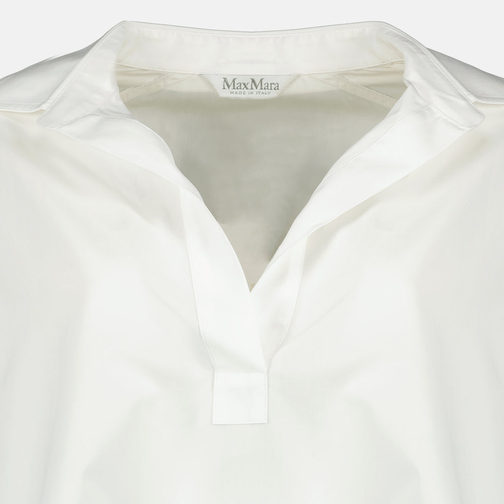 Imagen del artículo Blusa blanca de popelín de algodón de Max Mara para Mujer - Temporada Primavera-Verano 2026 - Vista Detallada 1