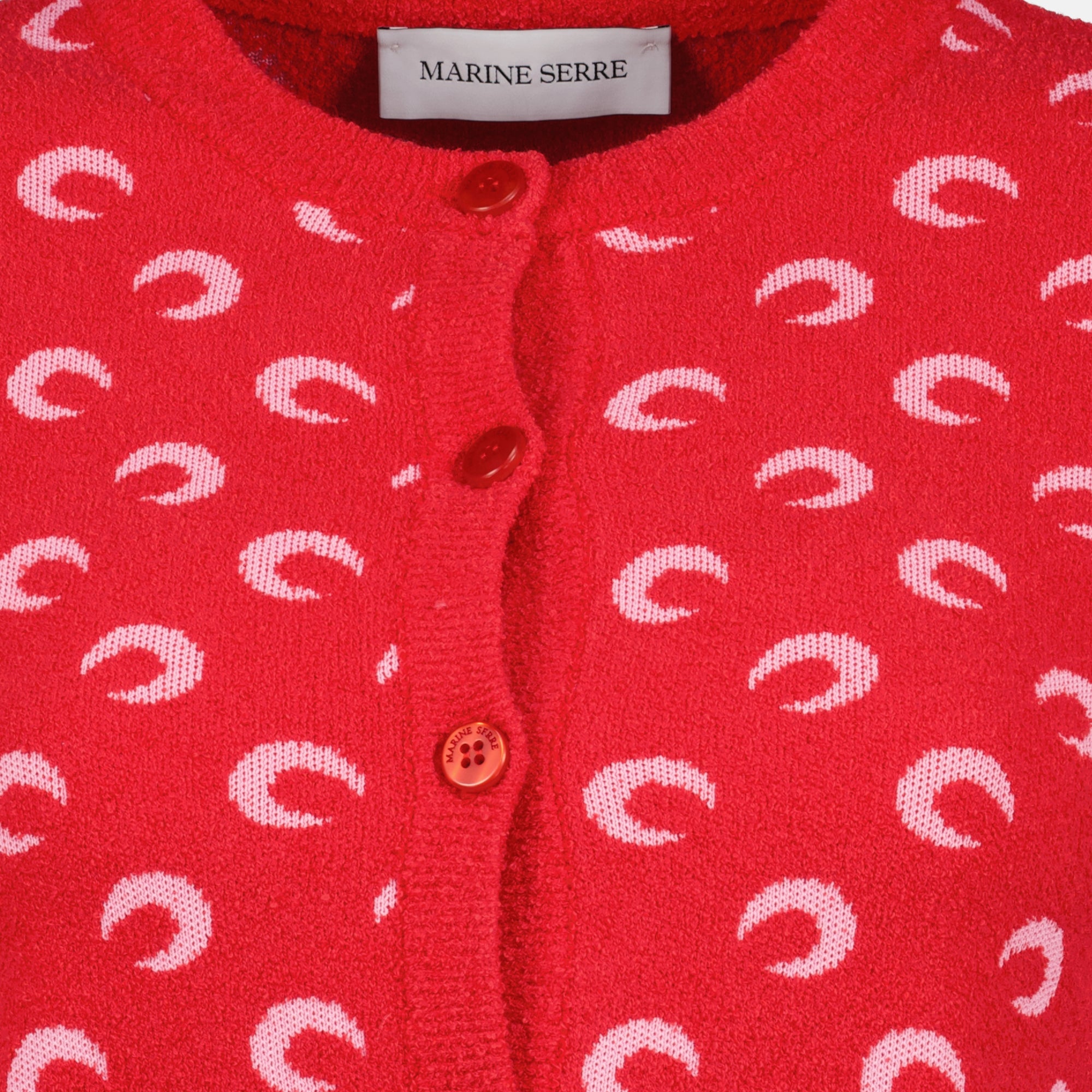 Maille ムーン ブークレ カーディガン レッド Marine Serre Rouge Femme