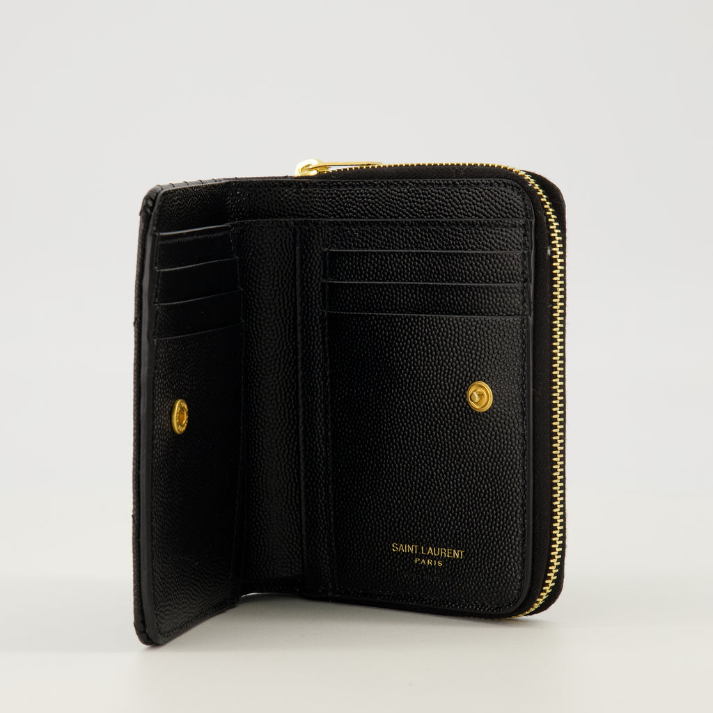Image of the Cassandre black wallets by Saint Laurent for Women - Spring-Summer 2026 - Detailed View_2