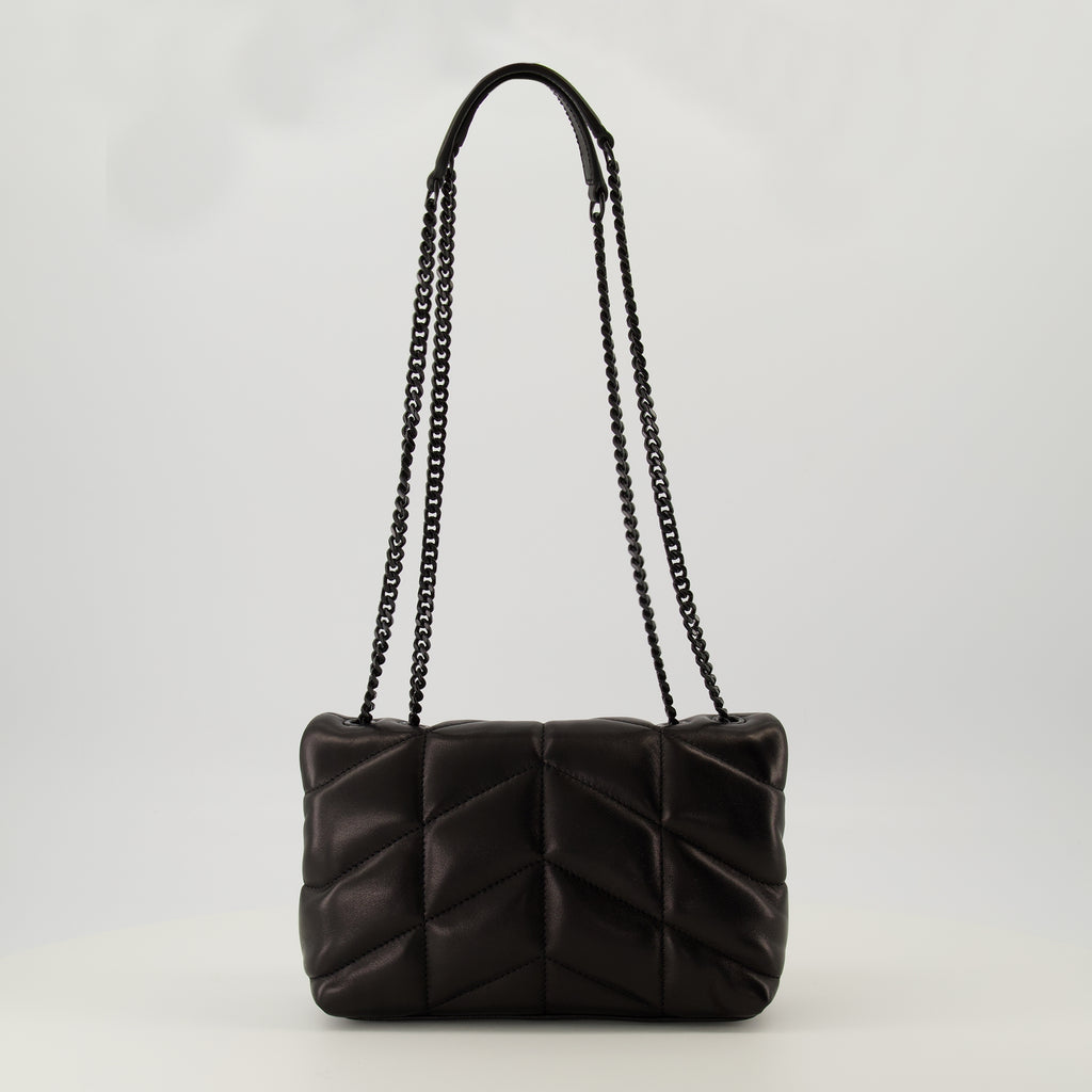 Immagine dell'articolo Borsa Puffer toy in pelle nera del marchio Saint Laurent per Donna - Stagione Autunno-Inverno 2025 - Vista Posteriore