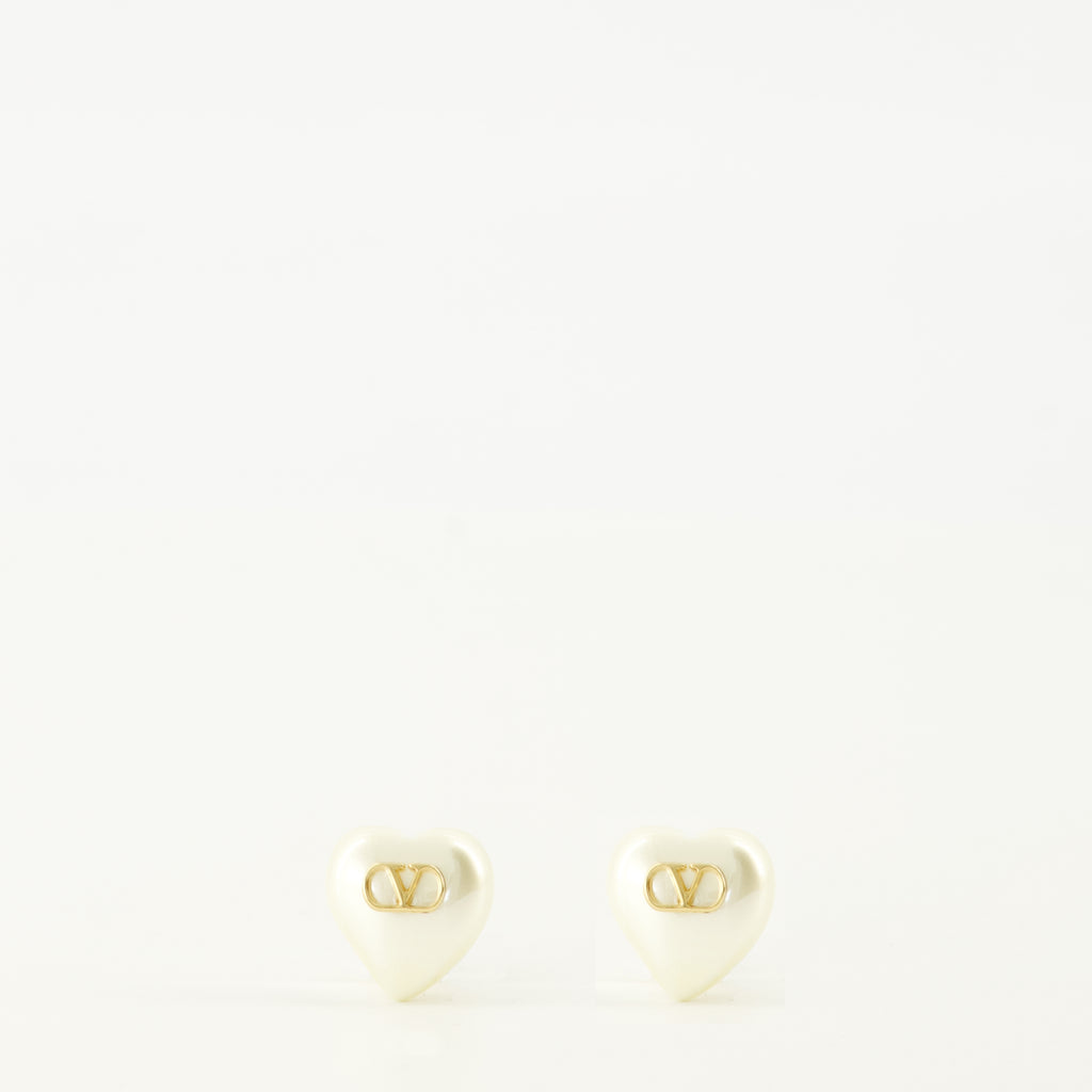 Imagen de los pendientes Vlogo de metal y perlas de la marca Valentino Garavani para Mujer - Temporada Primavera-Verano 2026 - Vista Frontal