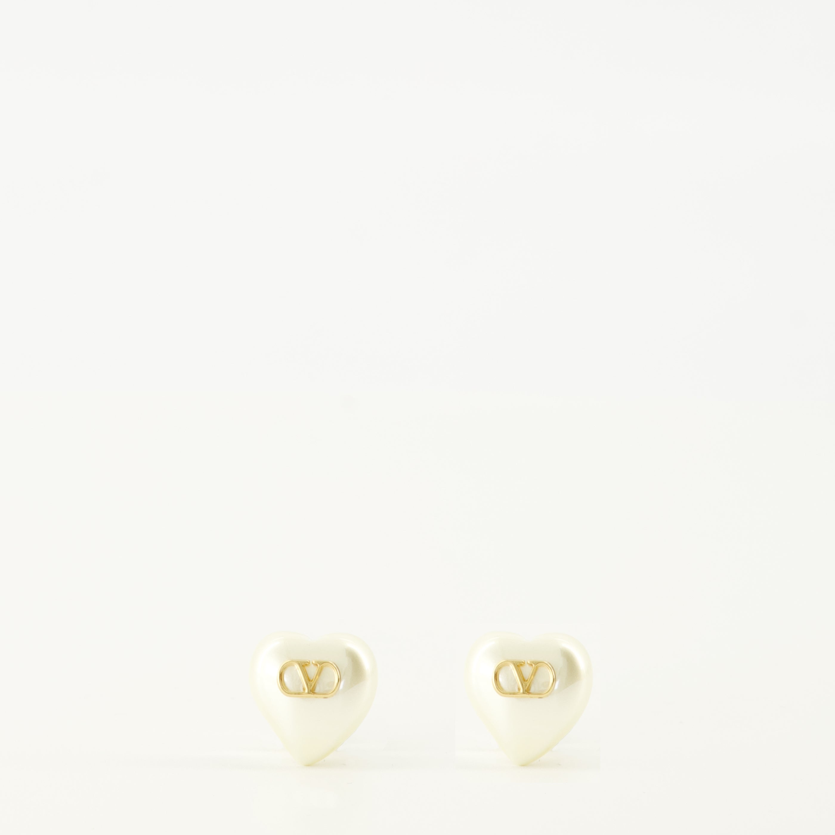 Bijoux Orecchini Vlogo in Metallo e Perline Valentino Garavani Doré Femme