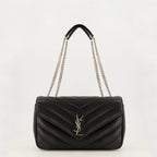 Sacs à main et épaule Sac Loulou medium en cuir noir Saint Laurent Noir Femme