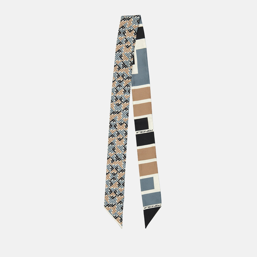 Écharpes, foulards et gants Wrappy en soie FF Fendi Bleu Femme