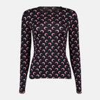 Tops Top jersey Moon negro y rosa Marine Serre Noir Femme